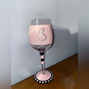 Wine Glass, Personalized S, Pink & Black